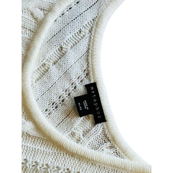 Metaphor Cream Asymmetrical Cable Knit Sweater XLARGE Vanilla Girl Cozy Soft - Picture 3 of 10